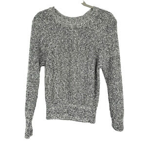 Free People Electric City Sweater Marled Black Pullover Knit Crew Neck Size M